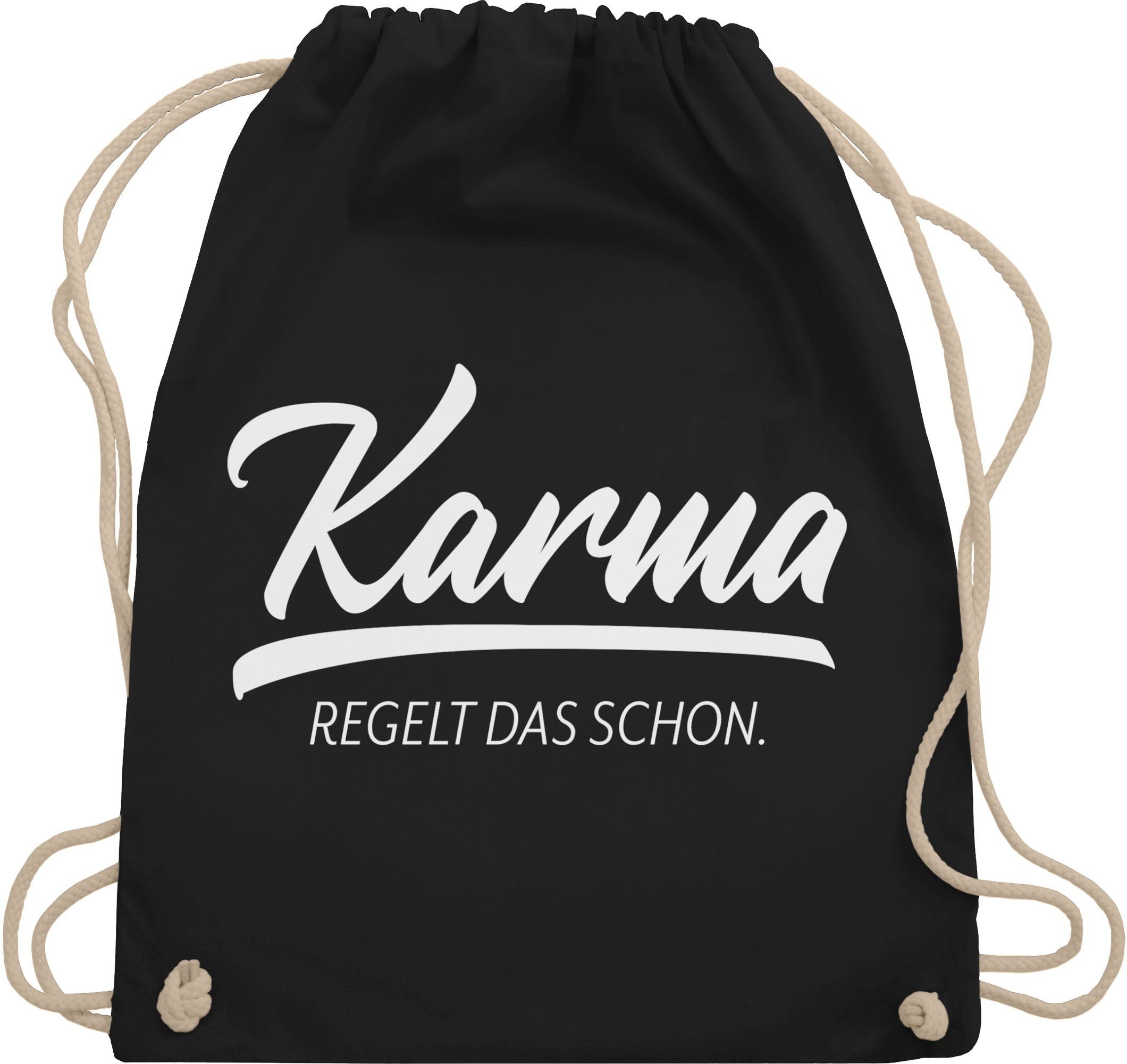 Shirtracer Turnbeutel Karma regelt das schon, Sprüche Statement mit